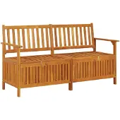 vidaXL Banc coffre 148 cm bois massif acacia
