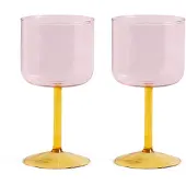 HAY Tint Verre à Vin - Set de 2 Pink|Yellow
