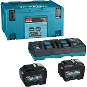Makita 40V Li-ion MAX Set de 2 batteries 8.0Ah - Chargeur - Mbox - 191Y97-1