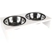 Flamingo Kobushi Twin Dog Feeder Blanc 2x650ml