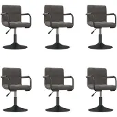 vidaXL Chaise de salle à manger 6 pcs. Pivotant Gris foncé Velours