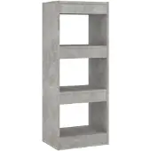 vidaXL Bibliothèque/séparateur de pièce gris béton bois d'ingénierie