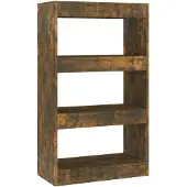 vidaXL Bibliothèque/Séparateur de pièce Chêne fumé Bois d'ingénierie