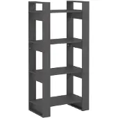 vidaXL Bibliothèque/Séparateur de pièce Gris 60x35x125 cm Bois massif