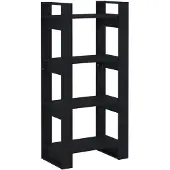 vidaXL Bibliothèque/Séparateur de pièce Noir 60x35x125 cm Bois massif