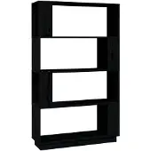vidaXL Bibliothèque/Séparateur de pièce Noir 80x25x132 cm Pin massif