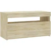 vidaXL Armoire TV avec lampes LED Chêne Sonoma 75x35x40 cm