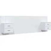 vidaXL Tête de lit avec chevets Blanc Bois composite