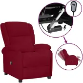 vidaXL Fauteuil relax électrique vin rouge velours