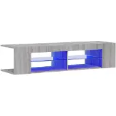 vidaXL Armoire TV avec lampes LED Gris Sonoma 135x39x30 cm