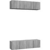 vidaXL Armoires murales TV 4 pcs. Gris Sonoma 60x30x30 cm Matériau dérivé du bois