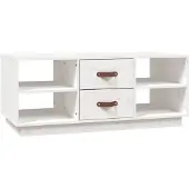 vidaXL Table basse blanche 100x50x41 cm pin massif