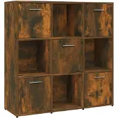 vidaXL Bibliothèque Chêne fumé 90x30x90 cm Bois d'ingénierie