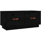 vidaXL Armoire TV noire 80x34x35 cm pin massif