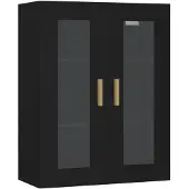vidaXL Armoire suspendue noir 69,5x34x90 cm