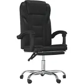 vidaXL Chaise de bureau avec fonction chaise longue noir similicuir