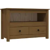 vidaXL Armoire TV brun miel 79x35x52 cm Pin massif