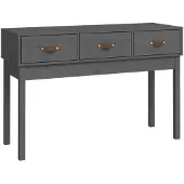 vidaXL Table console Gris 114x40x75 cm Bois massif de pin