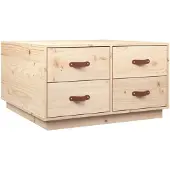vidaXL Table basse 80x80x45 cm pin massif