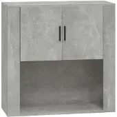 vidaXL Armoire murale Gris béton 80x33x80 cm Bois d'ingénierie