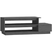 vidaXL Table basse Gris 120x50x40,5 cm Pin massif