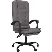 vidaXL Chaise de bureau avec fonction massage Gris Similicuir