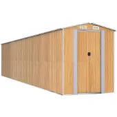vidaXL Abri de jardin 192x938x223 cm acier galvanisé brun clair