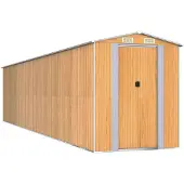 vidaXL Abri de jardin 192x855x223 cm acier galvanisé brun clair