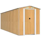 vidaXL Abri de jardin 192x606x223 cm acier galvanisé brun clair