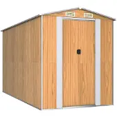 vidaXL Abri de jardin 192x357x223 cm acier galvanisé brun clair