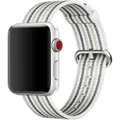 Apple Watch Bracelet Nylon tissé 38 mm Rayé Gris