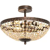 QAZQA Plafonnier classique bronze et cristal 3 lumières - Mondrian