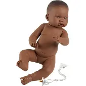 Llorens 45004 NEW BORN BABY - poupée bébé noire réaliste avec corps en vinyle - 45 cm