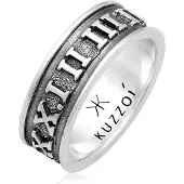 KUZZOI Bague 'Zahlen' noir / argent