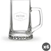 Yoursurprise Chopes en verre gravées - 6 pcs
