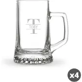Yoursurprise Chopes en verre gravées - 4 pcs