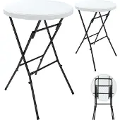 Casaria 2x Mange-debout 110x72cm blanc pliant