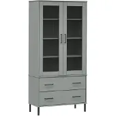 vidaXL Bibliothèque avec pieds en métal Gris 85x35x172,5 cm Bois OSLO