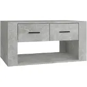vidaXL Table basse gris béton 80x50x40 cm Bois composite