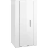 vidaXL Meuble TV mural blanc brillant 40x34,5x80 cm