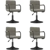 vidaXL Chaise de salle à manger 4 pcs. Pivotantes Gris clair Velours