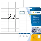 Herma Étiquettes badges textile 4511 - 63,5 x 29,6 mm – repositionnable - sans bord - 27 étiquettes par feuille - paquet de 20 feuilles