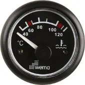 Wema Blackline 25-120°c Water Temperature Indicator Argenté 52 mm
