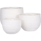 Mica Decorations 3 Cache-Pots En Papier Blanc Cassé D26