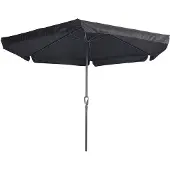Lesli Living Parasol bâton Gemini 300 cm avec volan noir
