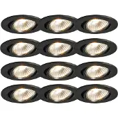 QAZQA Ensemble de 12 spots encastrés noirs orientables - Cisco