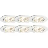 QAZQA Ensemble de 6 spots encastrés blancs orientables - Cisco