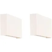 QAZQA Ensemble de 2 appliques murales modernes blanches - Otan