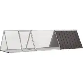 vidaXL Cage à lapins Anthracite 302,5x80,5x71 cm Acier galvanisé