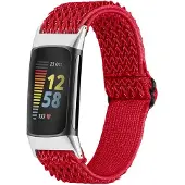 IMoshion Bracelet en nylon élastique pour Fitbit Charge 5 - Rouge